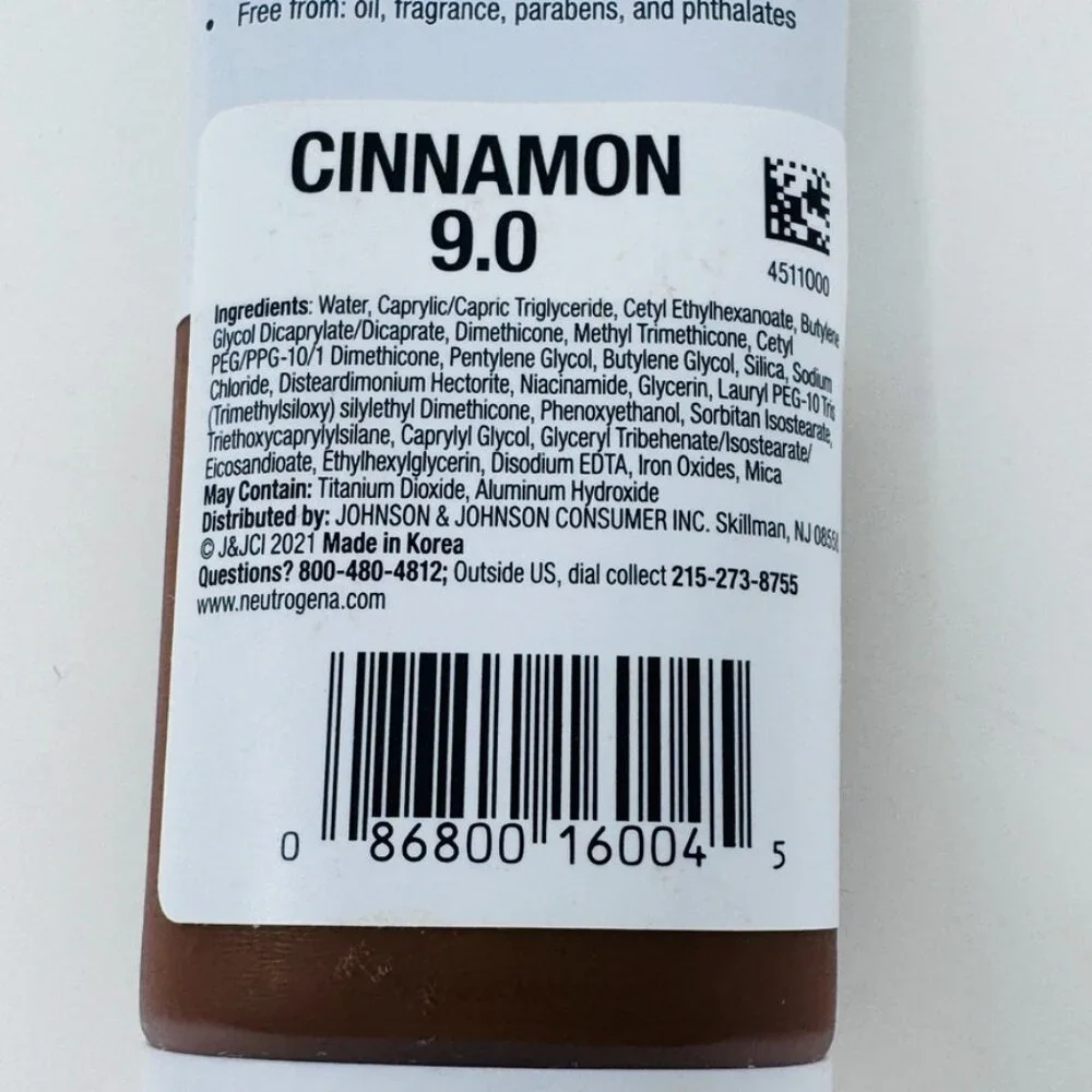 LOT 2 Neutrogena Clear Coverage Flawless Matte CC Cream CINNAMON 9.0 New